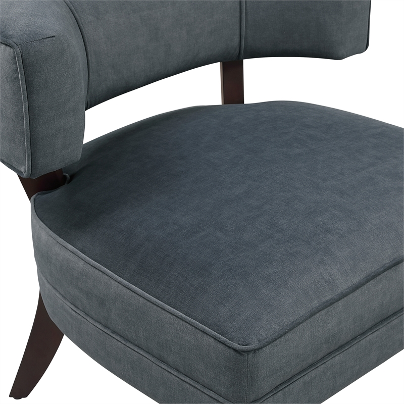 Pemberly Row Contemporary Velvet Accent Chair in Dark Gray Finish