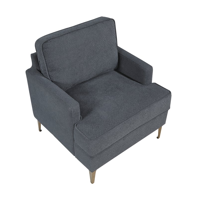 Pemberly Row Contemporary Chenille Accent Chair in Dark Gray