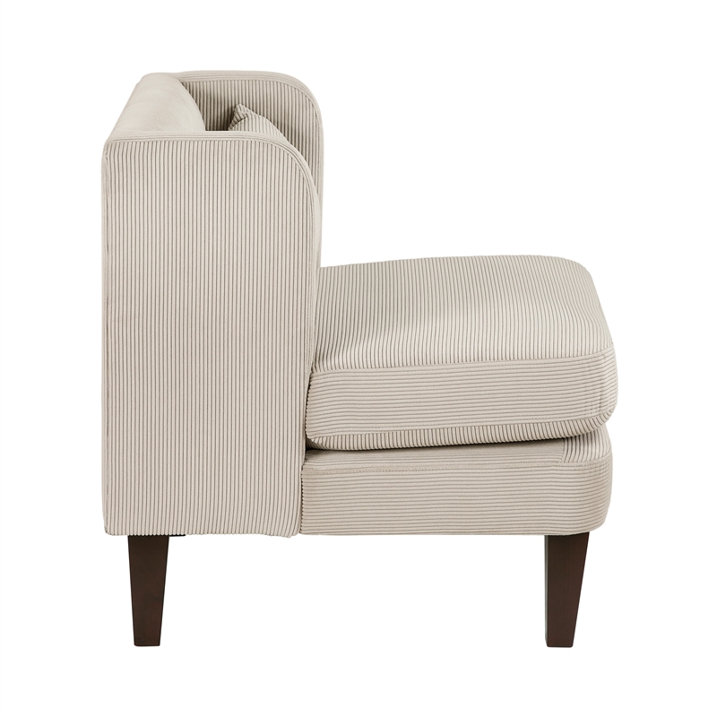 Pemberly Row Contemporary Corduroy Accent Chair in Taupe Finish