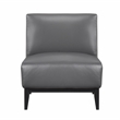 Pemberly Row Contemporary Leather Accent Chair in Dark Gray Finish