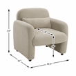 Pemberly Row Contemporary Boucle Accent Chair in Taupe Finish