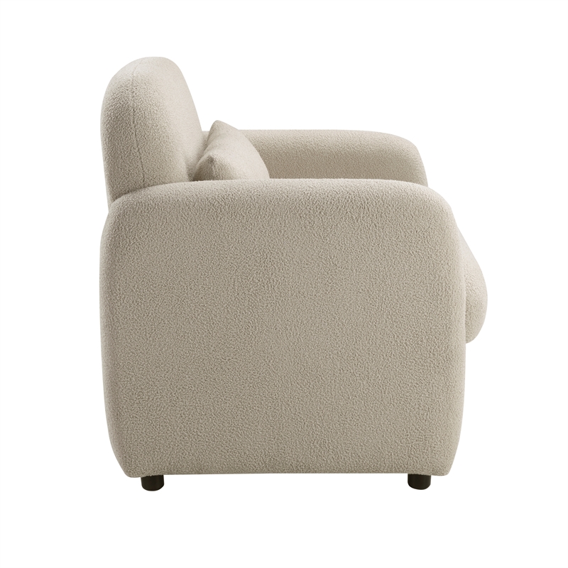 Pemberly Row Contemporary Boucle Accent Chair in Taupe Finish