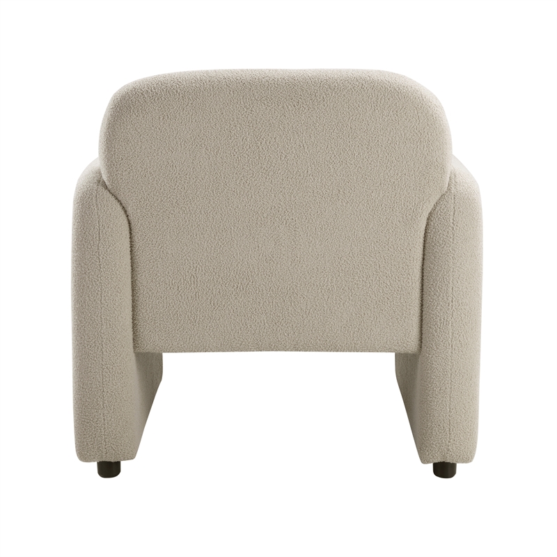 Pemberly Row Contemporary Boucle Accent Chair in Taupe Finish