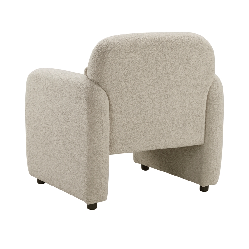 Pemberly Row Contemporary Boucle Accent Chair in Taupe Finish
