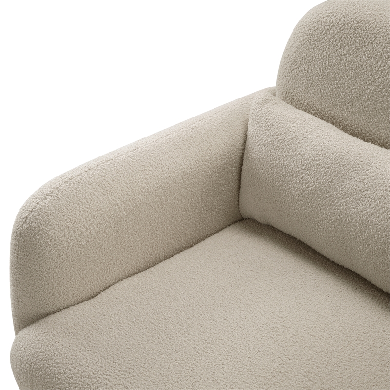 Pemberly Row Contemporary Boucle Accent Chair in Taupe Finish