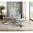 Pemberly Row Contemporary Chenille Swivel Chair with Ottoman in Gray