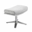 Pemberly Row Contemporary Chenille Swivel Chair with Ottoman in Gray