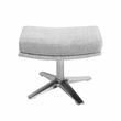 Pemberly Row Contemporary Chenille Swivel Chair with Ottoman in Gray