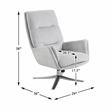 Pemberly Row Contemporary Chenille Swivel Chair with Ottoman in Gray