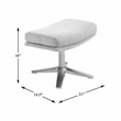 Pemberly Row Contemporary Chenille Swivel Chair with Ottoman in Gray