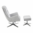Pemberly Row Contemporary Chenille Swivel Chair with Ottoman in Gray