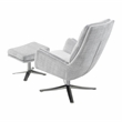 Pemberly Row Contemporary Chenille Swivel Chair with Ottoman in Gray