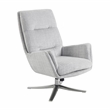 Pemberly Row Contemporary Chenille Swivel Chair with Ottoman in Gray