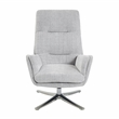 Pemberly Row Contemporary Chenille Swivel Chair with Ottoman in Gray
