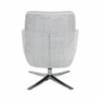 Pemberly Row Contemporary Chenille Swivel Chair with Ottoman in Gray