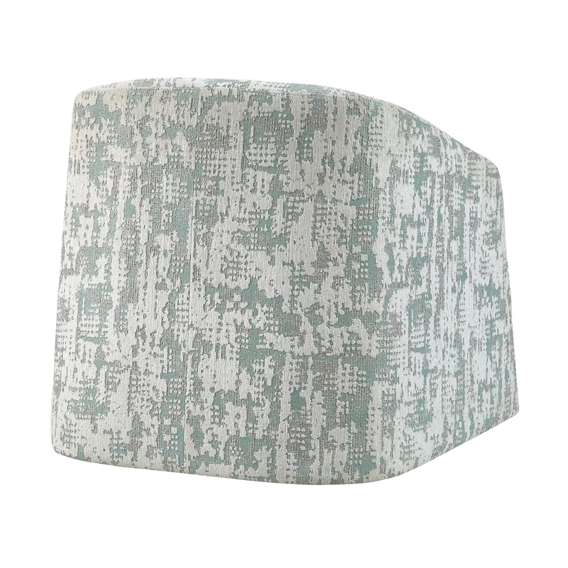 Pemberly Row Traditional Jacquard Swivel Chair in Green Finish