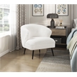 Pemberly Row Contemporary Boucle Accent Chair in Beige Finish