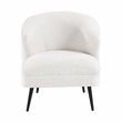 Pemberly Row Contemporary Boucle Accent Chair in Beige Finish