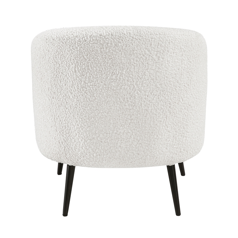 Pemberly Row Contemporary Boucle Accent Chair in Beige Finish