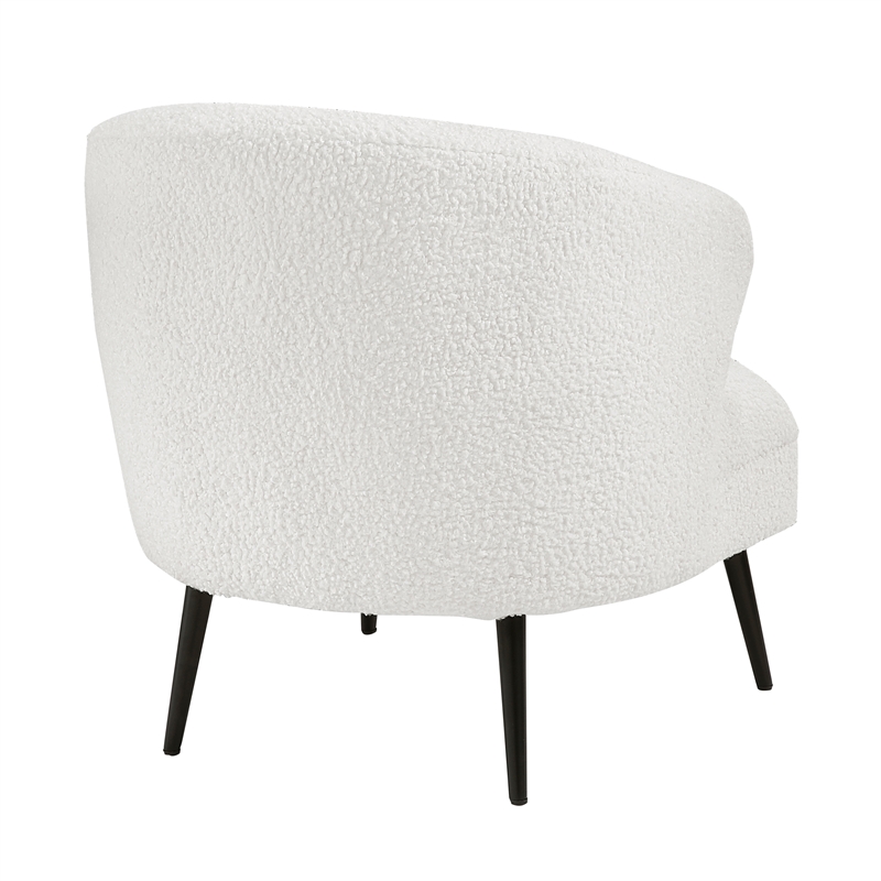 Pemberly Row Contemporary Boucle Accent Chair in Beige Finish