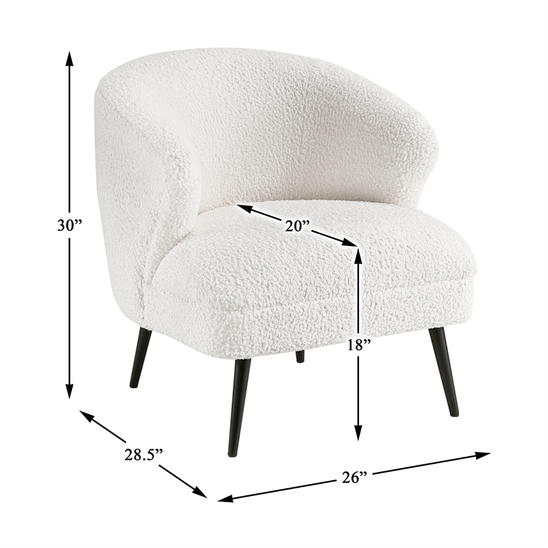 Pemberly Row Contemporary Boucle Accent Chair in Beige Finish