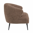Pemberly Row Contemporary Boucle Accent Chair in Brown Finish