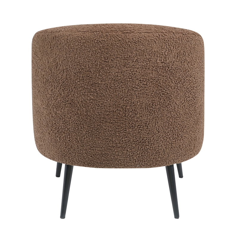 Pemberly Row Contemporary Boucle Accent Chair in Brown Finish