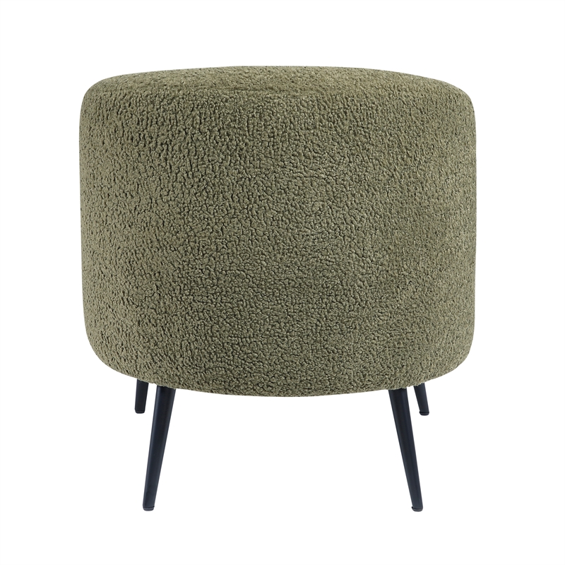 Pemberly Row Contemporary Boucle Accent Chair in Green Finish