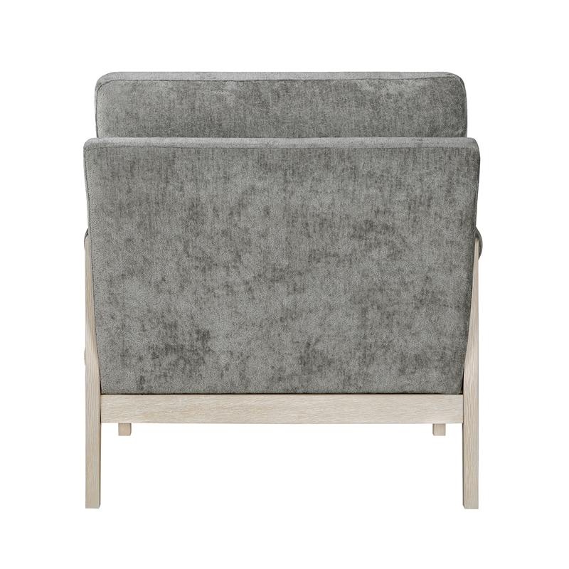 Pemberly Row Contemporary Chenille Accent Chair in Brownish Gray