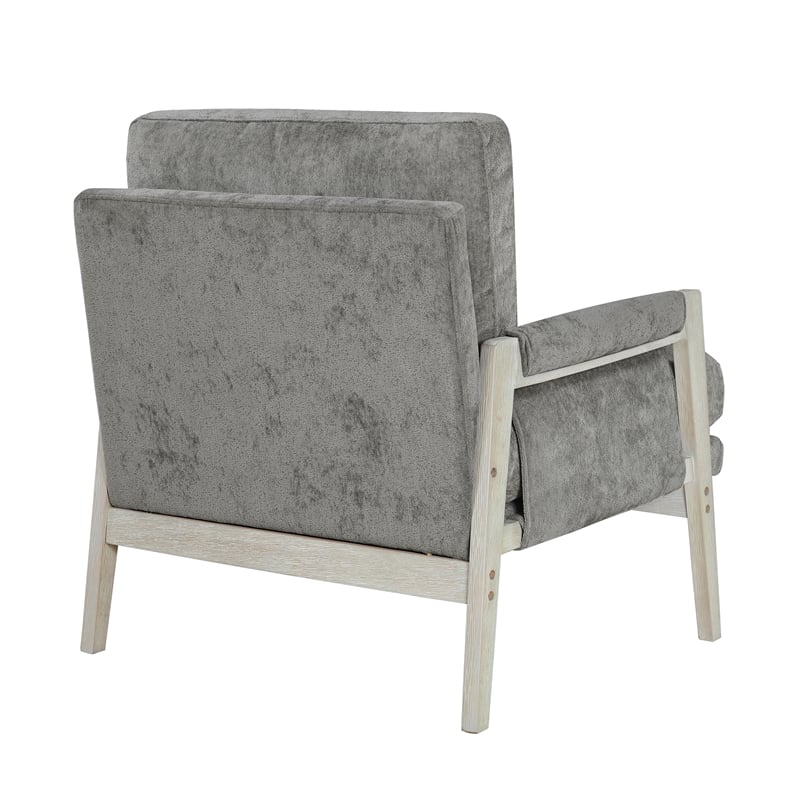 Pemberly Row Contemporary Chenille Accent Chair in Brownish Gray