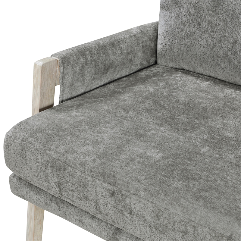Pemberly Row Contemporary Chenille Accent Chair in Brownish Gray