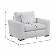 Pemberly Row Contemporary Textured Fabric Chair in Gray Finish