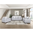 Pemberly Row Contemporary Textured Fabric Chair in Gray Finish