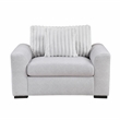 Pemberly Row Contemporary Textured Fabric Chair in Gray Finish