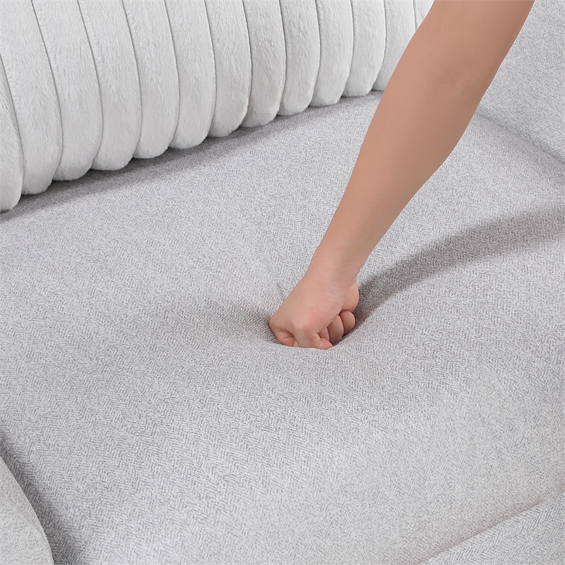 Pemberly Row Contemporary Textured Fabric Chair in Gray Finish