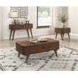 Pemberly Row Mid-Century Asian Hardwood End Table in Walnut Finish