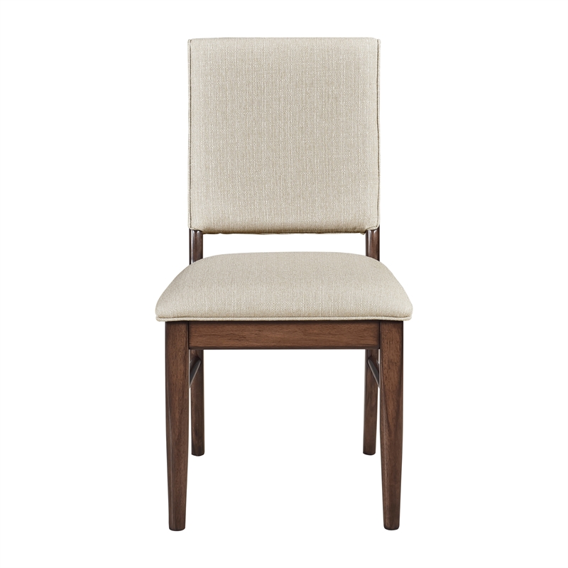 Pemberly Row Mid-Century Textured Dining Side Chair in Cream (Set of 2)