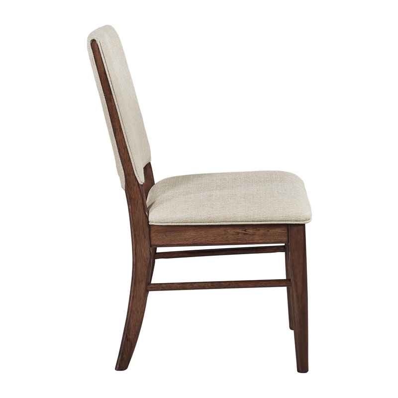 Pemberly Row Mid-Century Textured Dining Side Chair in Cream (Set of 2)