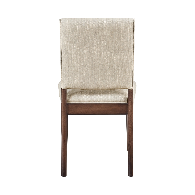 Pemberly Row Mid-Century Textured Dining Side Chair in Cream (Set of 2)
