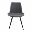 Pemberly Row Faux Leather Dining Side Chair in Gray (Set of 2)