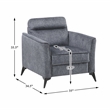 Pemberly Row Contemporary Microfiber Chair in Dark Gray Finish