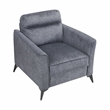 Pemberly Row Contemporary Microfiber Chair in Dark Gray Finish