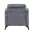 Pemberly Row Contemporary Microfiber Chair in Dark Gray Finish