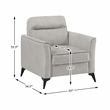Pemberly Row Contemporary Microfiber Fabric Chair in Tan Finish