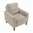 Pemberly Row Contemporary Corduroy Fabric Chair in Taupe Finish