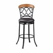 Pemberly Row Contemporary Faux Leather Swivel Pub Height Chair in Brown