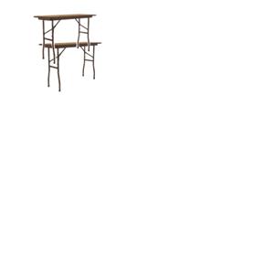 Set Of 2 18&quotW x 48&quotD Melamine Top Folding Table in Medium Oak
