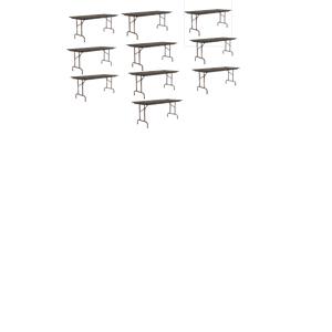 Set Of 10 24&quotW x 96&quot Heavy Duty Melamine laminate Folding Table in Walnut