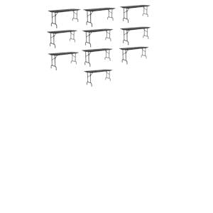 Set Of 10 24&quotW x 72&quotD Melamine Top Folding Table in Black Granite