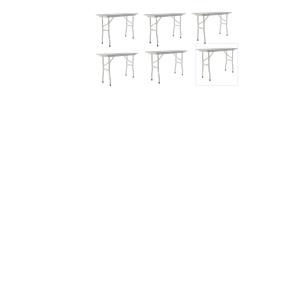 Set Of 6 18&quotW x 48&quotD Melamine Top Folding Table in Gray Granite